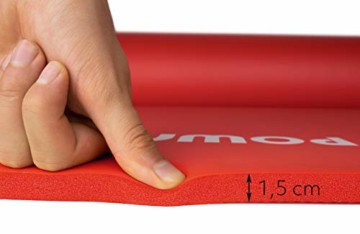 POWRX Gymnastikmatte Premium inkl. Trageband + Tasche + Übungsposter GRATIS I Hautfreundliche Fitnessmatte Phthalatfrei 190 x 60, 80 oder 100 x 1.5 cm I versch. Farben Yogamatte (Rot, 190 x 100 x 1.5 cm) - 7