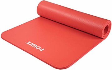 POWRX Gymnastikmatte Premium inkl. Trageband + Tasche + Übungsposter GRATIS I Hautfreundliche Fitnessmatte Phthalatfrei 190 x 60, 80 oder 100 x 1.5 cm I versch. Farben Yogamatte (Rot, 190 x 100 x 1.5 cm) - 8