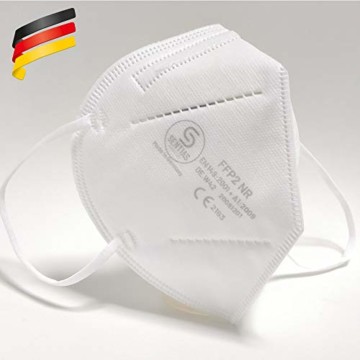 FFP2 Maske in Deutschland hergestellt - DEKRA zertifizierte Atemschutzmaske mit 98% Filterwirkung – EN 149 geprüft, 4-lagig, kein KN95-10 Stück - 1