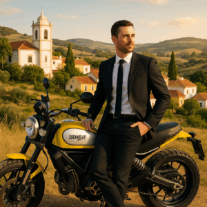 Ducati Scrambler von Leander Lost – KI Illustration